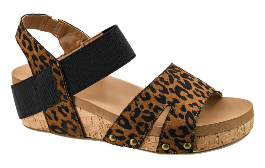 Corkys Better With Time Leopard & Black Wedge Sandal