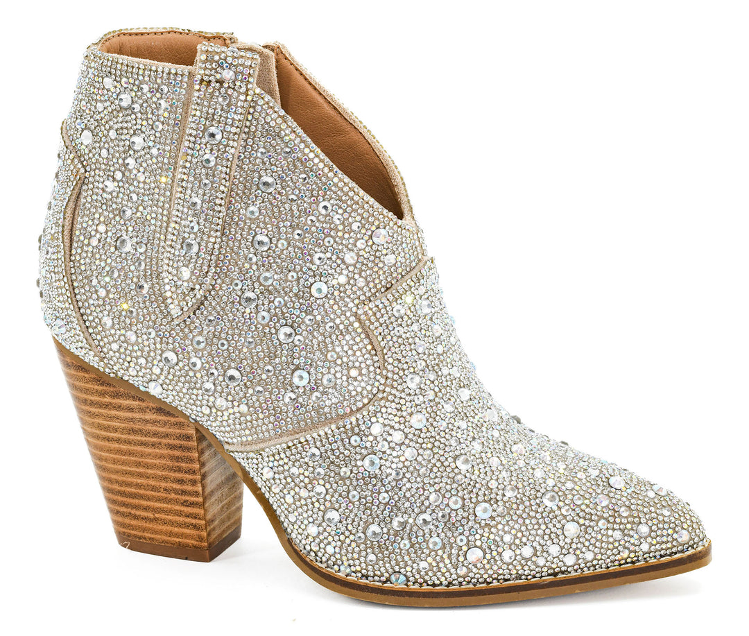 Corkys Bar Hoppin' Rhinestone Bootie – Clear Crystal Sparkle