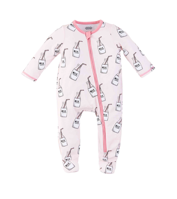 Mud Pie Pink Milk & Cookies Footie Sleeper