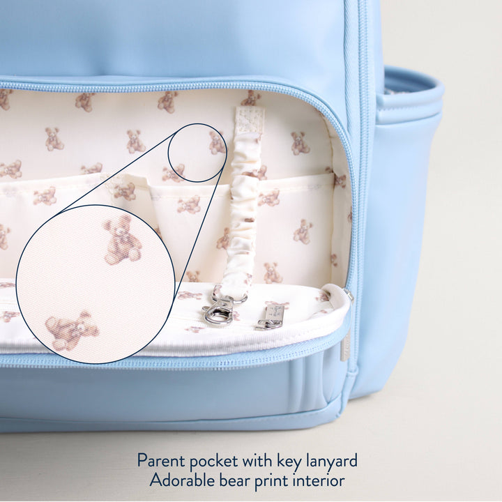 Itzy Ritzy - *NEW* Teddy Blue Boss Plus™ Backpack Diaper Bag