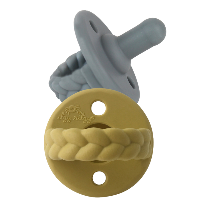 Itzy Ritzy Sweetie Soother™ Pacifier Sets (2-pack): Toast + Buttercream Braids