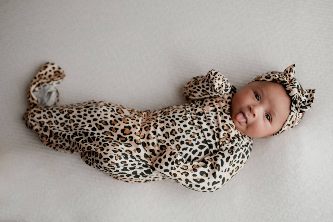 Bamboo - Leopard Print Knotted Gown