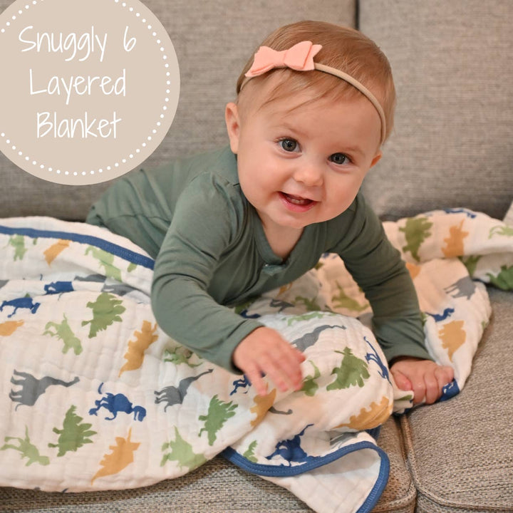Rawr-Some Baby Toddler Muslin Dinosaur Quilt