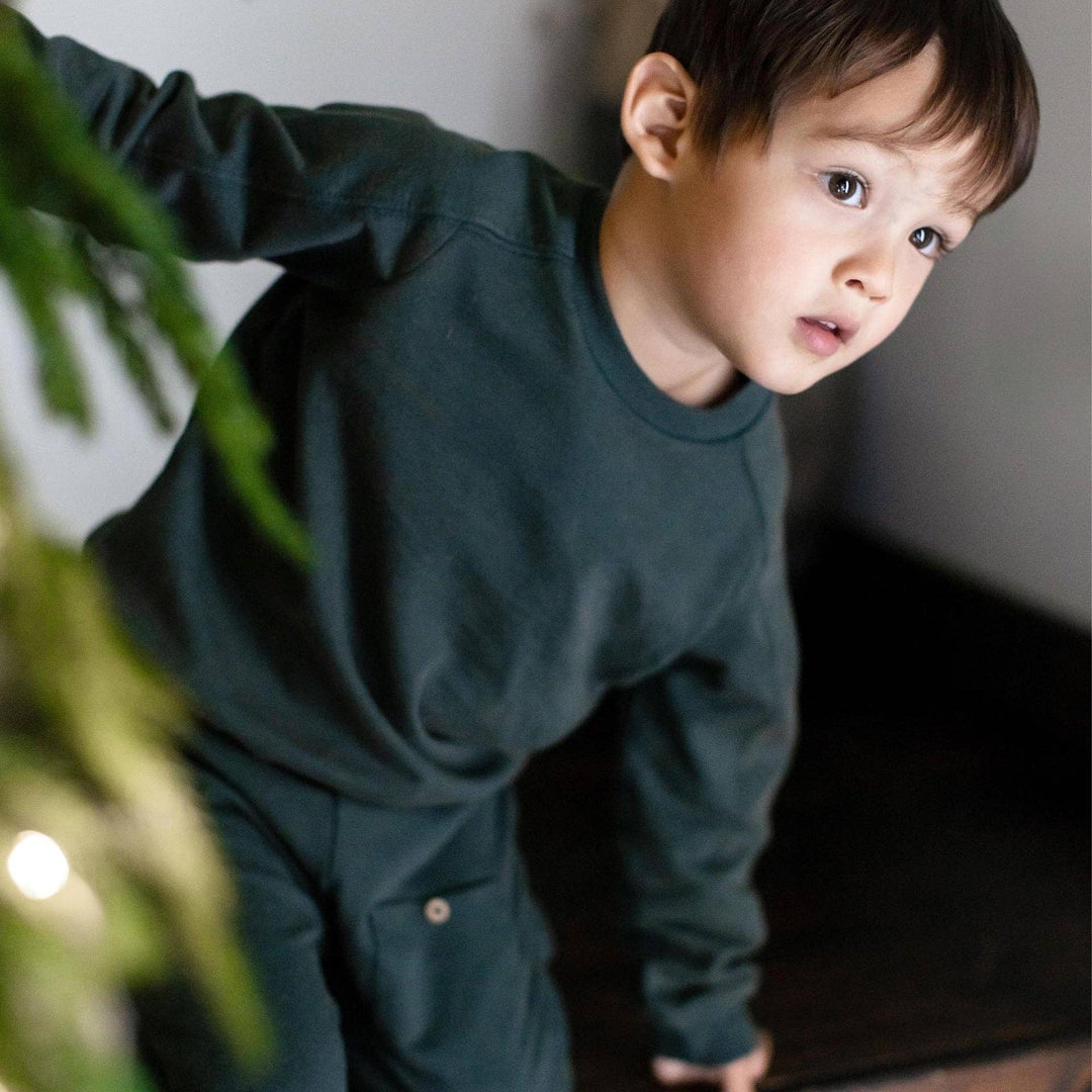 Burt's Bees Baby - Acid Wash Sweatshirt & Pants Set - Zucchini Green