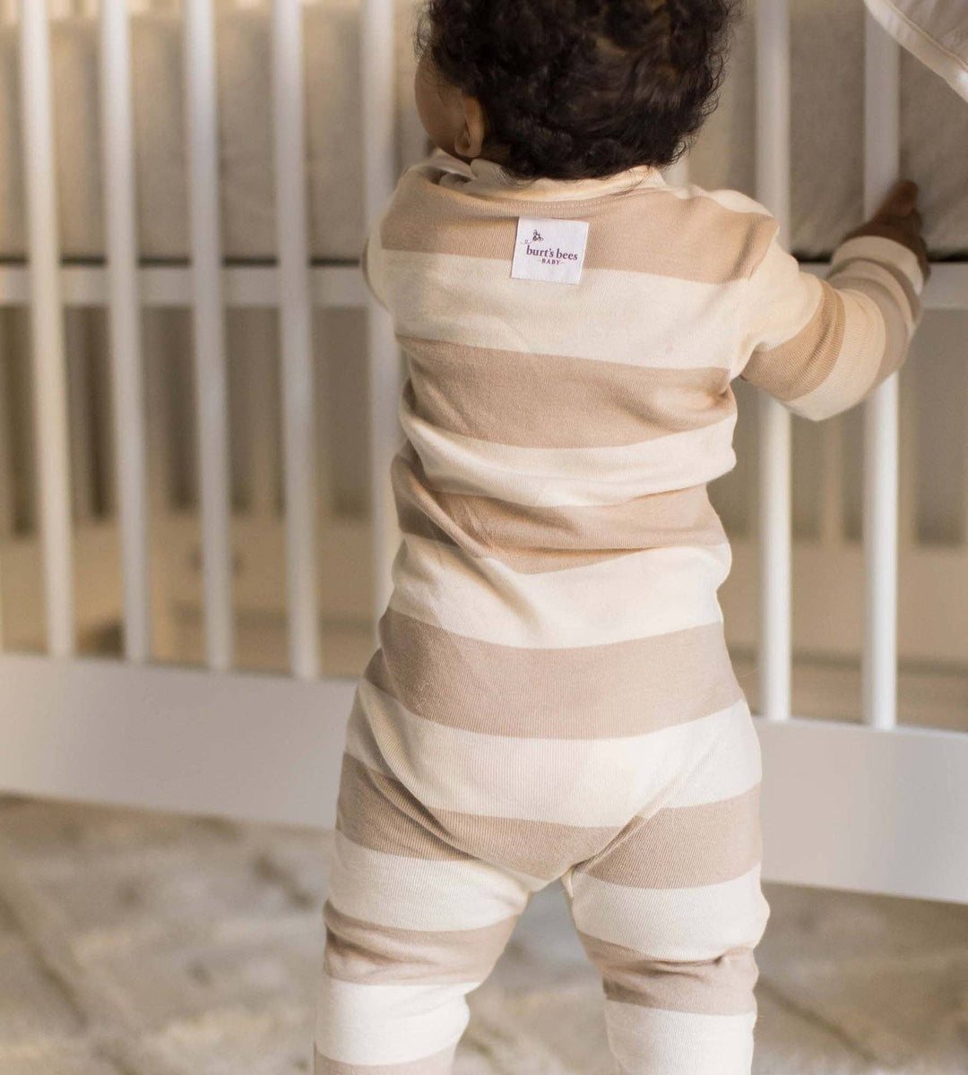 Burt's Bees Baby - Mommy & Me Rugby Stripe Organic Cotton Sleep & Play - Oat