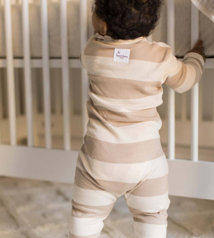 Burt's Bees Baby - Mommy & Me Rugby Stripe Organic Cotton Sleep & Play - Oat