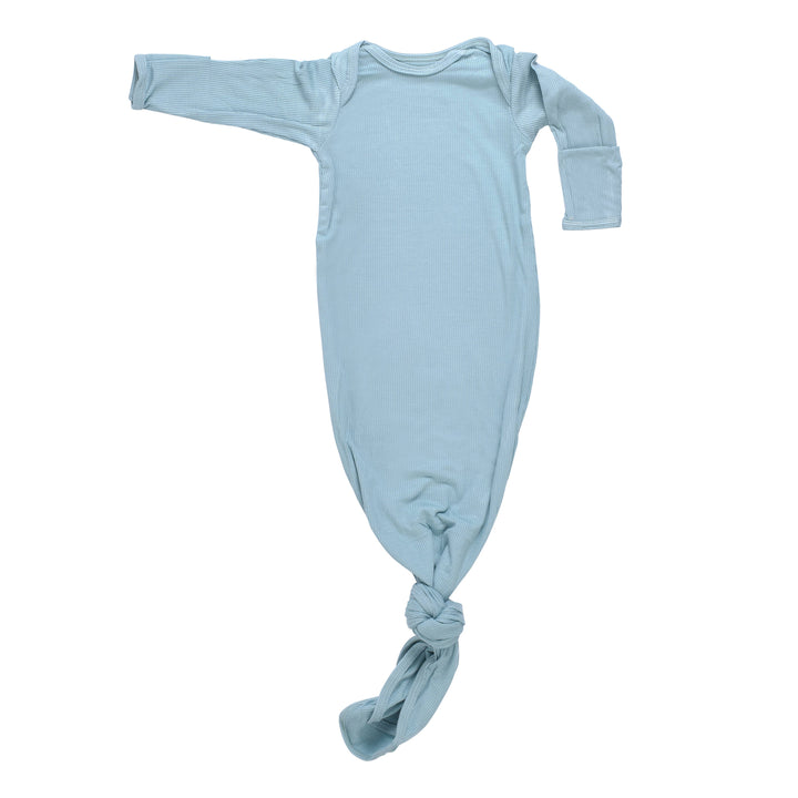 Bamboo - Blue Bird Ribbed Knotted Gown