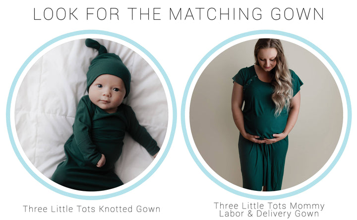 Bamboo - Ribbed Forest Green Ribbed Knotted Gown