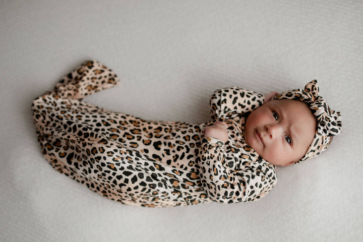 Bamboo - Leopard Print Knotted Gown