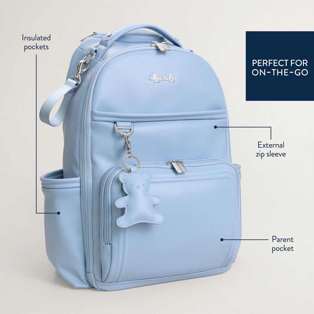 Itzy Ritzy - *NEW* Teddy Blue Boss Plus™ Backpack Diaper Bag