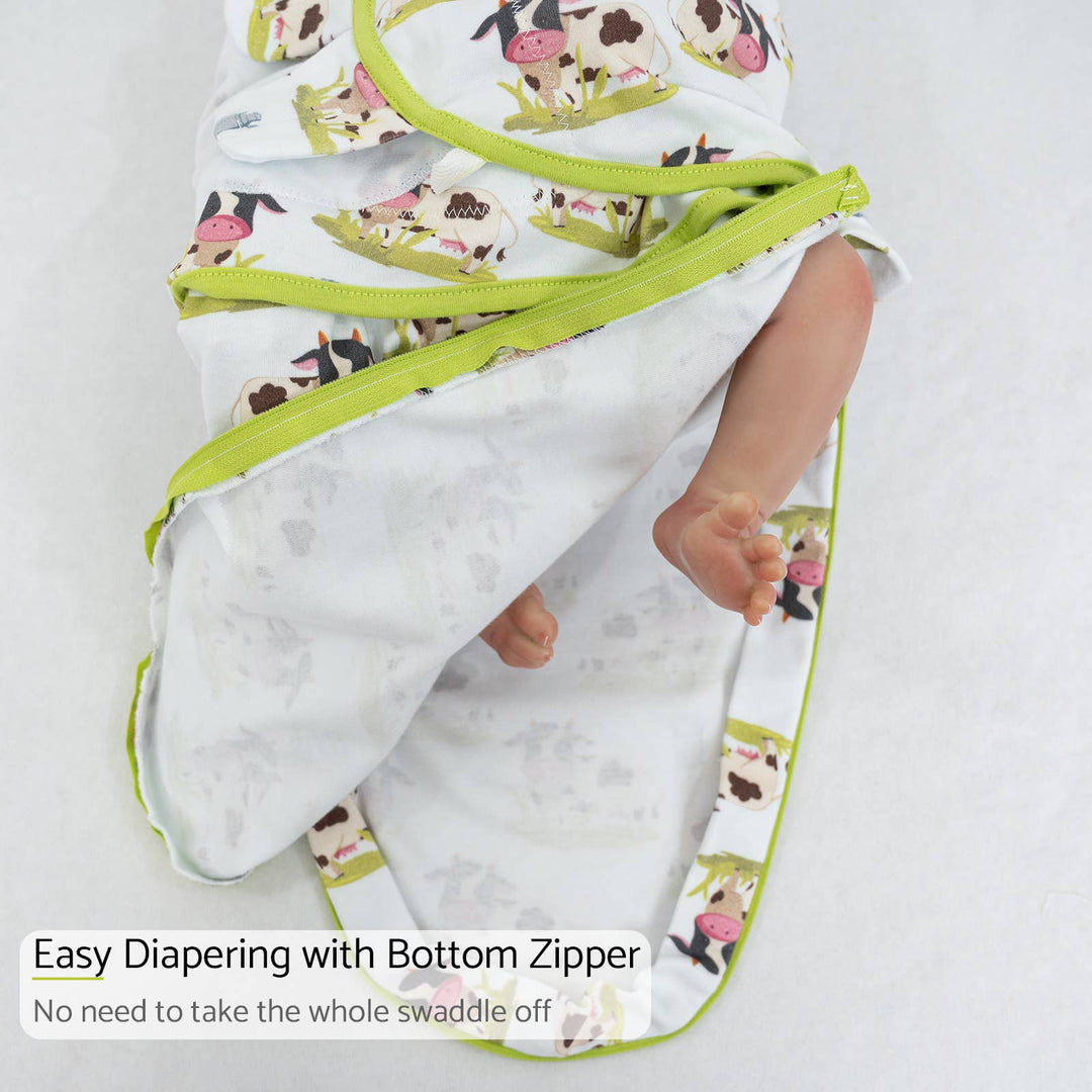 Moo Moo Here  Baby Sleep Swaddle 100% Organic Cotton