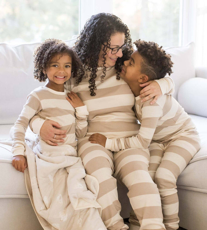 Burt's Bees Baby - Mommy & Me Rugby Stripe Organic Cotton Sleep & Play - Oat