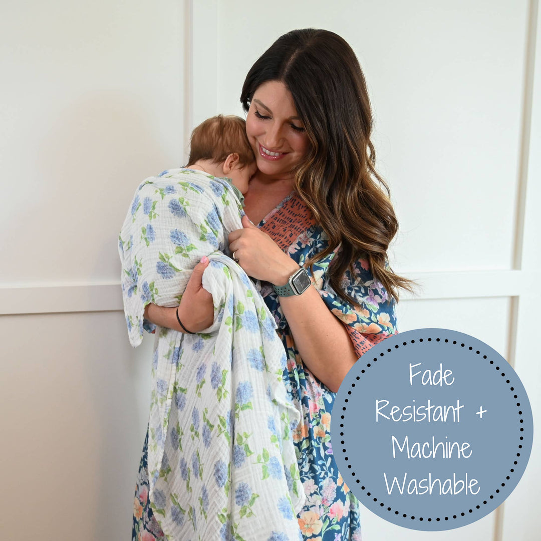 HydrangeaMuslin Swaddle Baby Blanket
