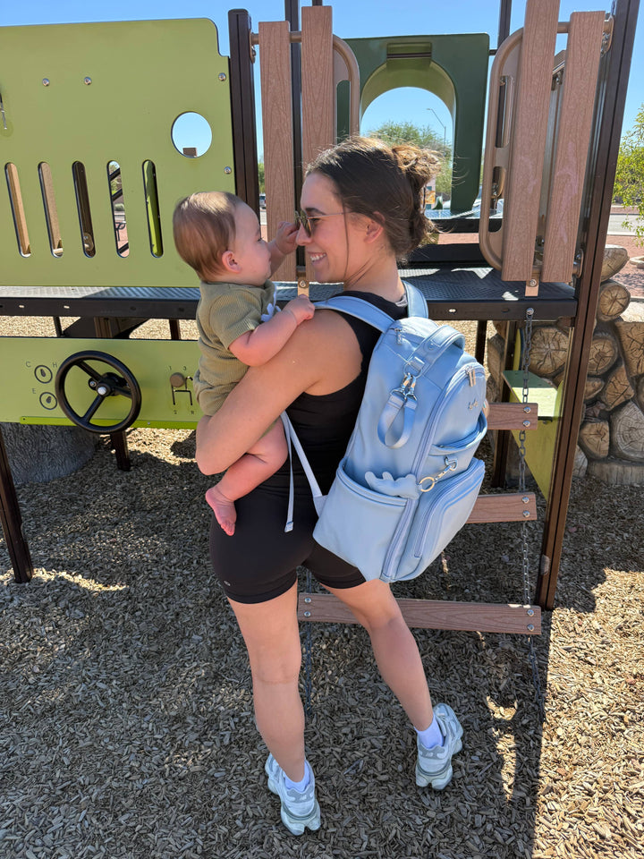 Itzy Ritzy - *NEW* Teddy Blue Boss Plus™ Backpack Diaper Bag