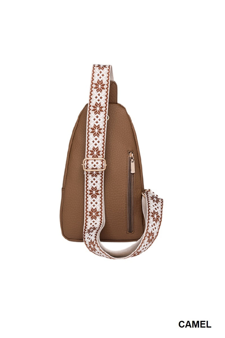 Quick-Change 2-Piece Textured Sling Crossbody (Bag + Strap)