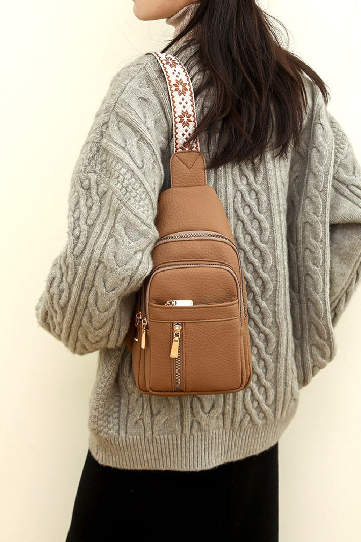 Quick-Change 2-Piece Textured Sling Crossbody (Bag + Strap)