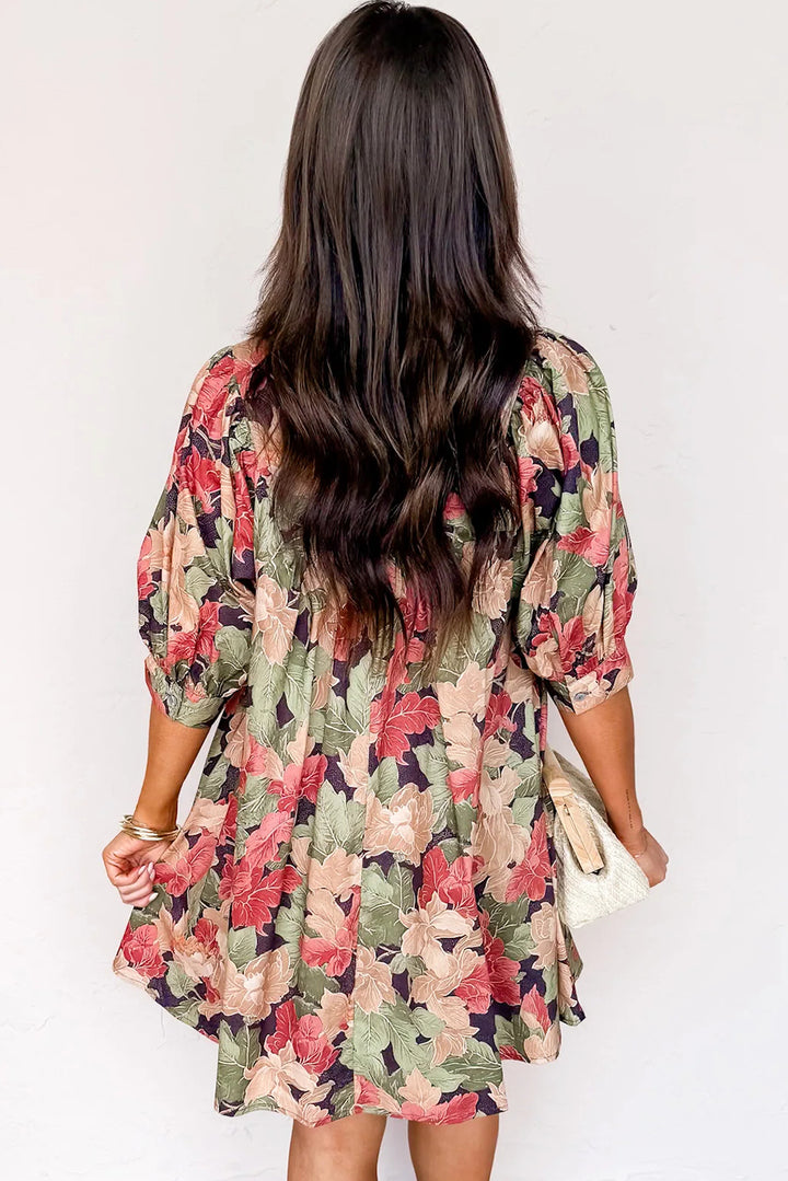 Bloom & Sway Ruffle-Collar Babydoll Dress – Autumn Garden