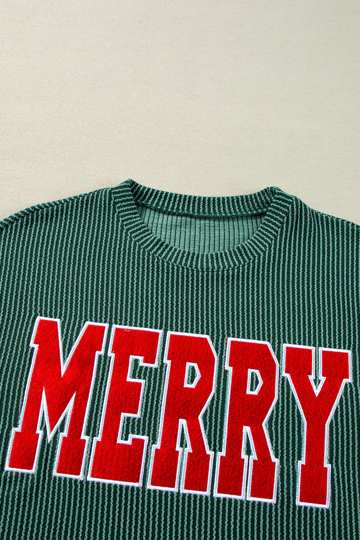“MERRY" Holiday Lounge Set – Festive Long Sleeve Top & Drawstring Shorts