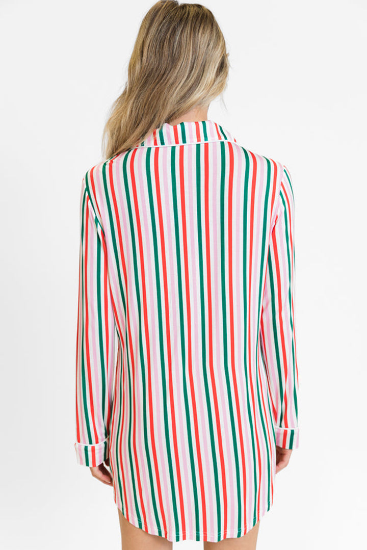 🎅 Luke &amp; Estelle “Merry Morning Striped Nightshirt” – Cozy Christmas Comfort ❤️💚
