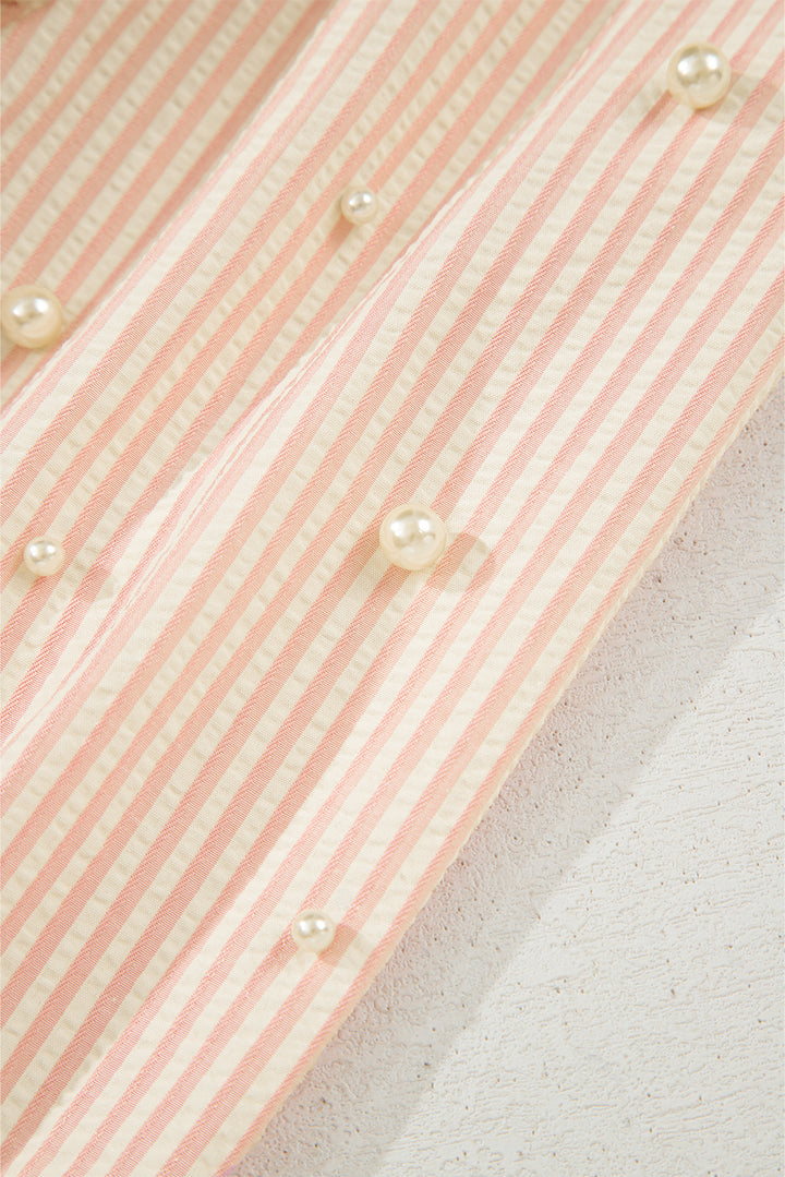 💗 Luke & Estelle “Sweet Peony Pearl Stripe Blouse” 💗