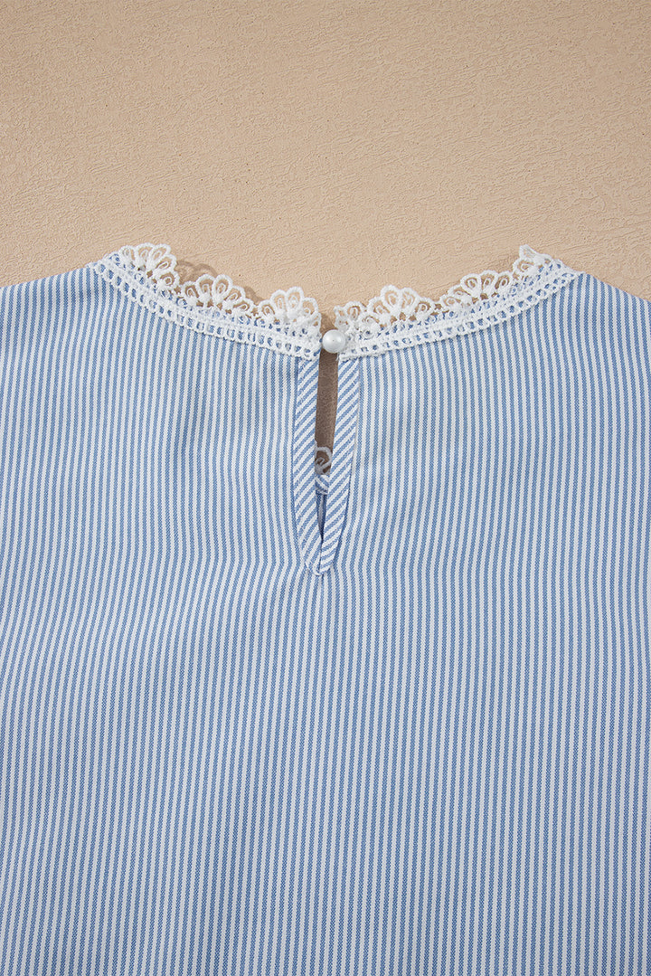 Garden Party Pinstripe Lace Blouse 🌸