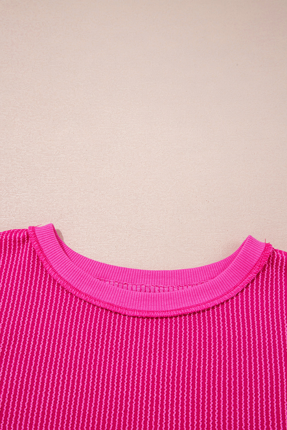 Hot Shot Ripple Rib Pullover – Electric Pink