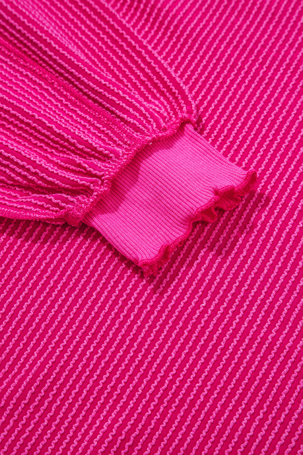 Hot Shot Ripple Rib Pullover – Electric Pink