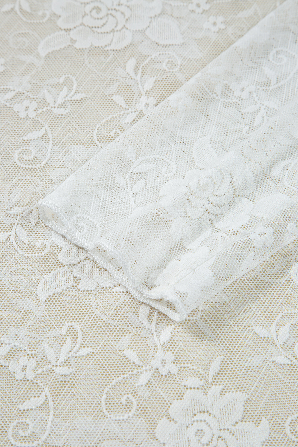 Snow Kiss Floral Sheer Lace Top