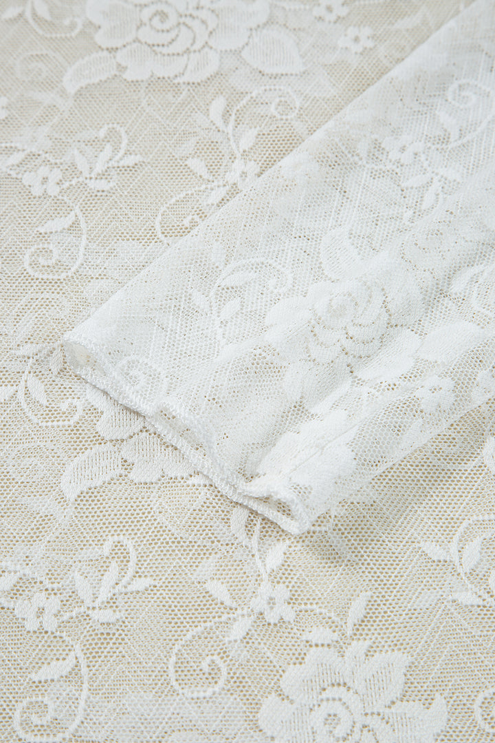 Snow Kiss Floral Sheer Lace Top