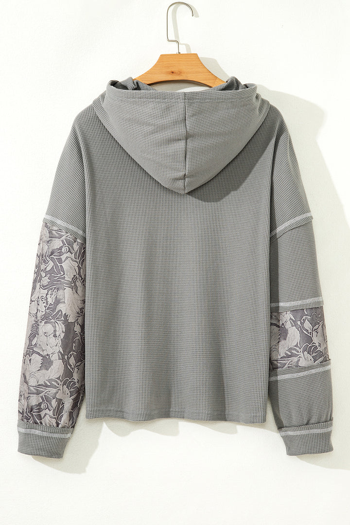 Harvest Trails Waffle Hoodie — Ashphalt Stripe Mix