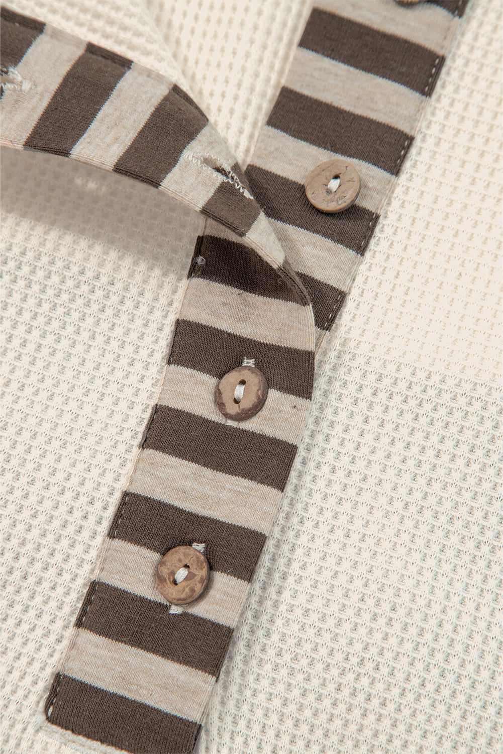 Trail Mix Patchwork Henley – Waffle Knit + Plaid Magic