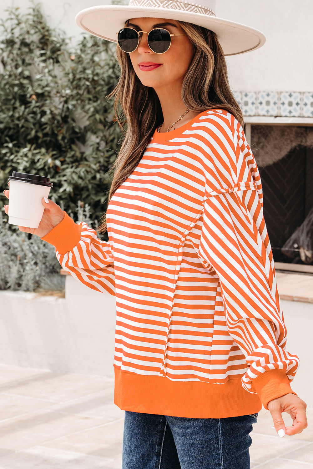 Citrus Stripe Pop Pullover