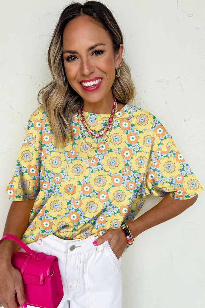 Golden Hour Retro Bloom Tee 🌼