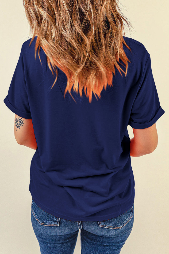 USA Patchwork Letters Navy Graphic Tee — Limited Boutique Drop 🇺🇸✨