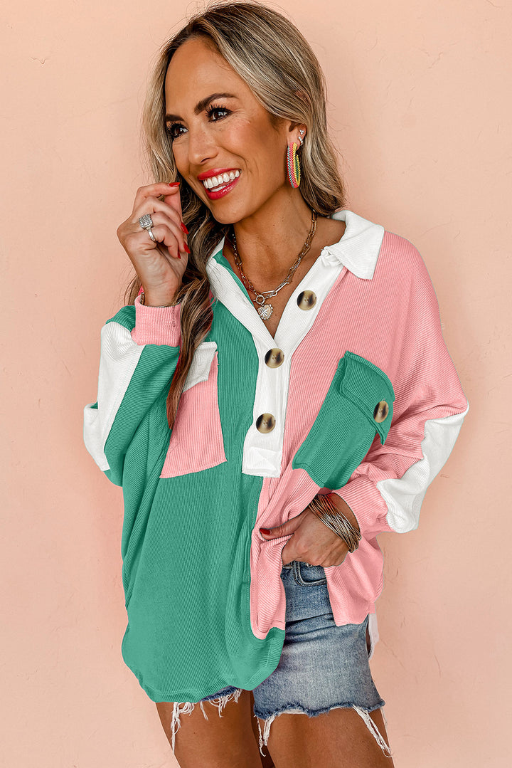 🍨 Sorbet Streets Colorblock Henley Popover