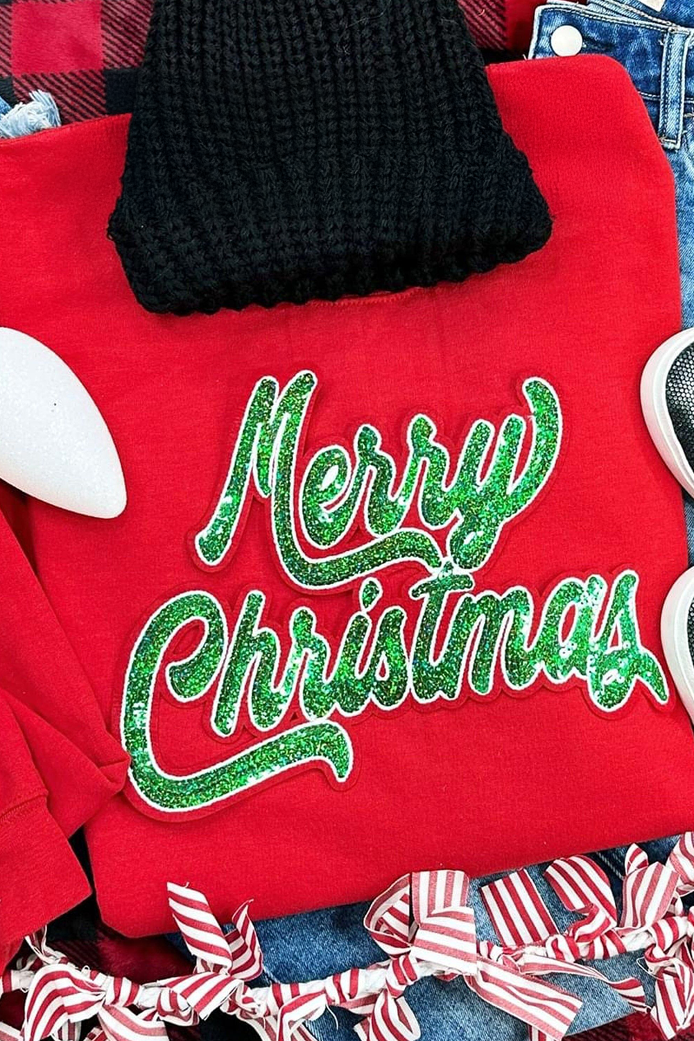 Luke & Estelle “Merry Christmas” Sequin Sweatshirt – BHB Boutique Exclusive