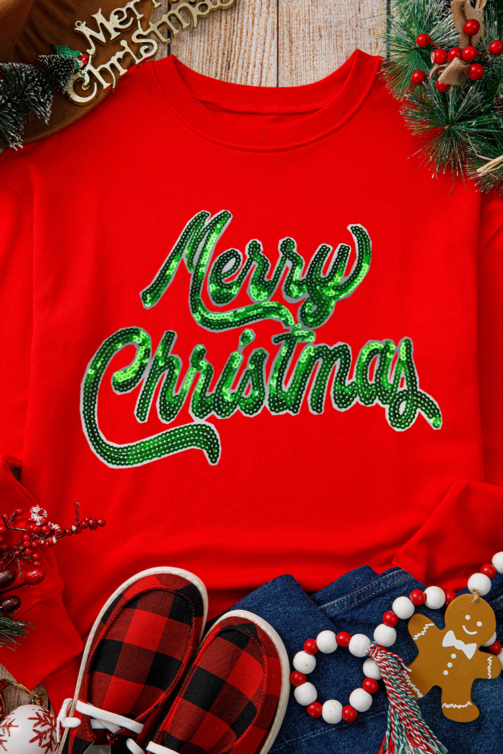 Luke & Estelle “Merry Christmas” Sequin Sweatshirt – BHB Boutique Exclusive