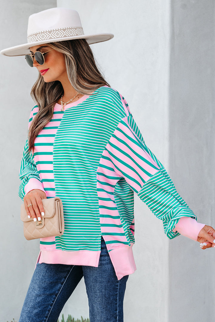 Rally Color-Pop Stripe Sweatshirt