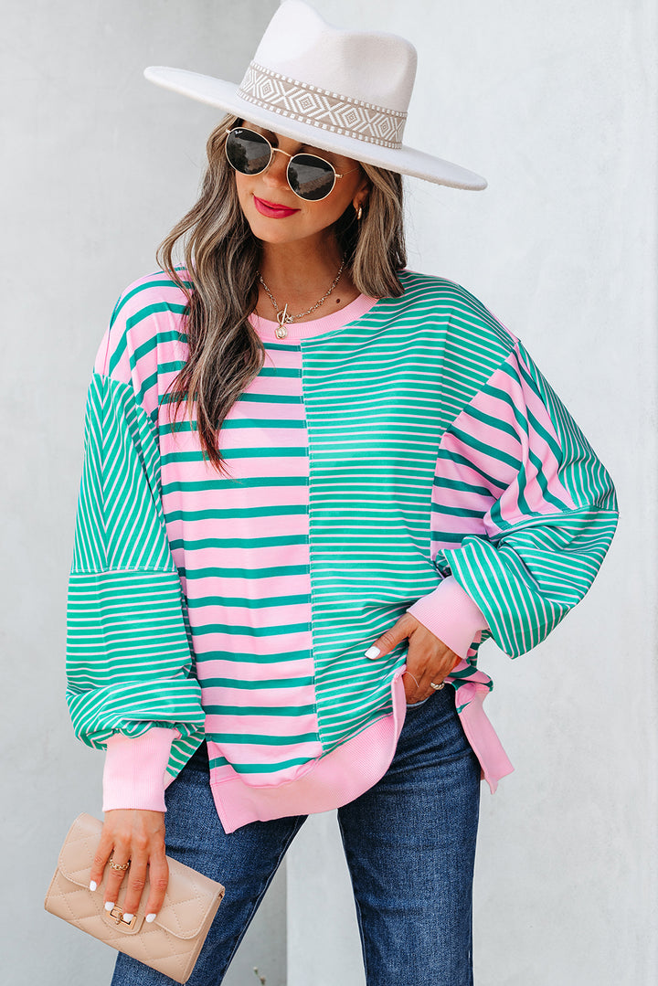 Rally Color-Pop Stripe Sweatshirt