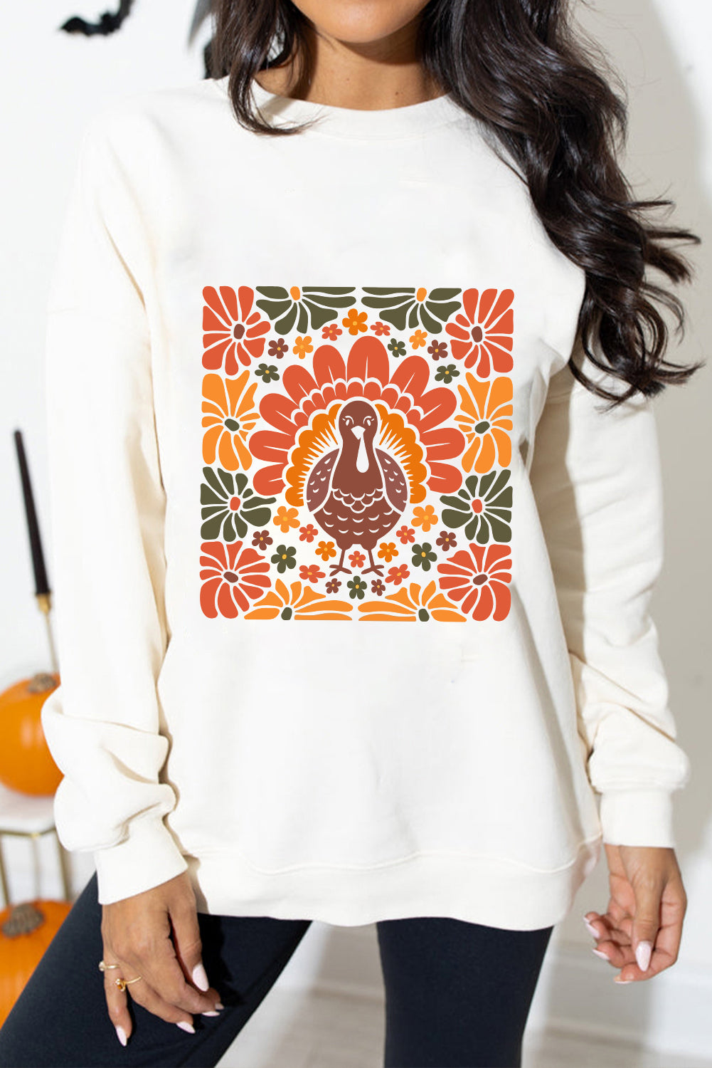 Luke & Estelle “Thankful & Thriving” Retro Turkey Sweatshirt 🦃🍂
