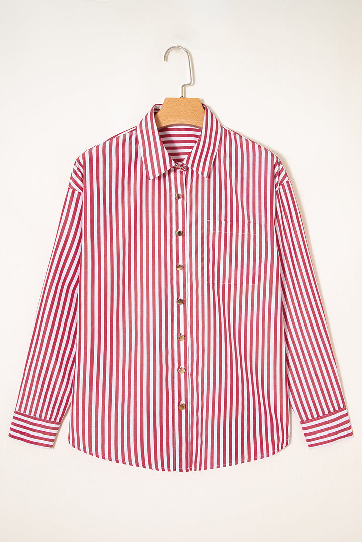 Candy Stripe Power Button-Down (Red & White)