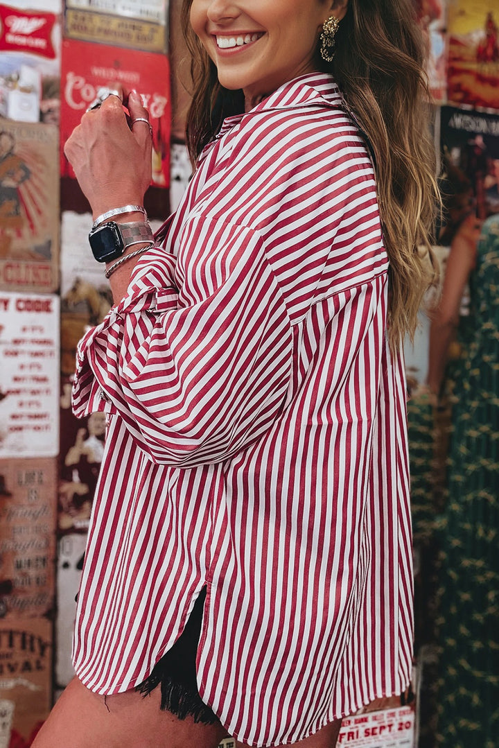 Candy Stripe Power Button-Down (Red & White)