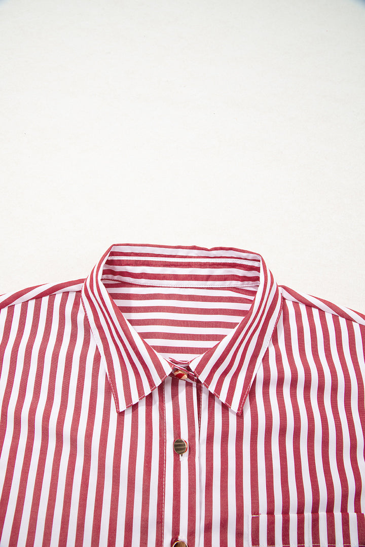 Candy Stripe Power Button-Down (Red & White)