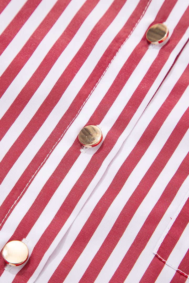 Candy Stripe Power Button-Down (Red & White)