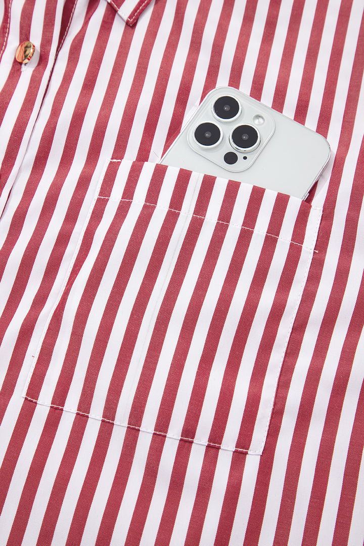 Candy Stripe Power Button-Down (Red & White)