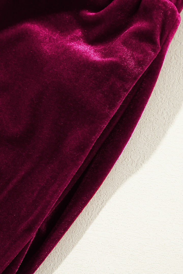 ✨ Luxe Lounge Velvet Wide Leg Pants – Available in Black, Emerald & Wine ✨