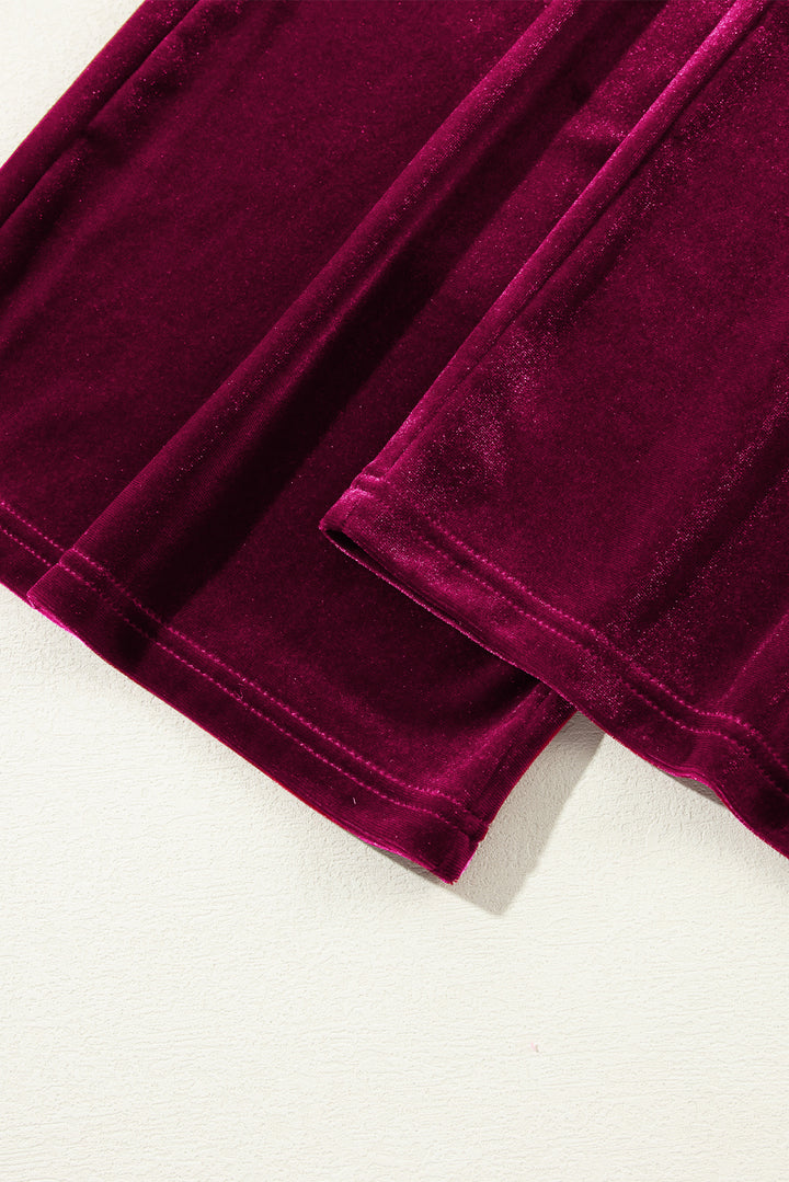 ✨ Luxe Lounge Velvet Wide Leg Pants – Available in Black, Emerald & Wine ✨