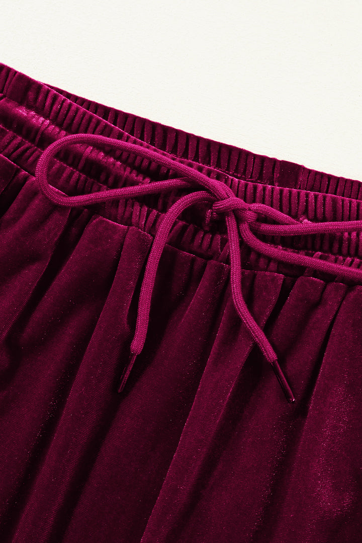 ✨ Luxe Lounge Velvet Wide Leg Pants – Available in Black, Emerald & Wine ✨