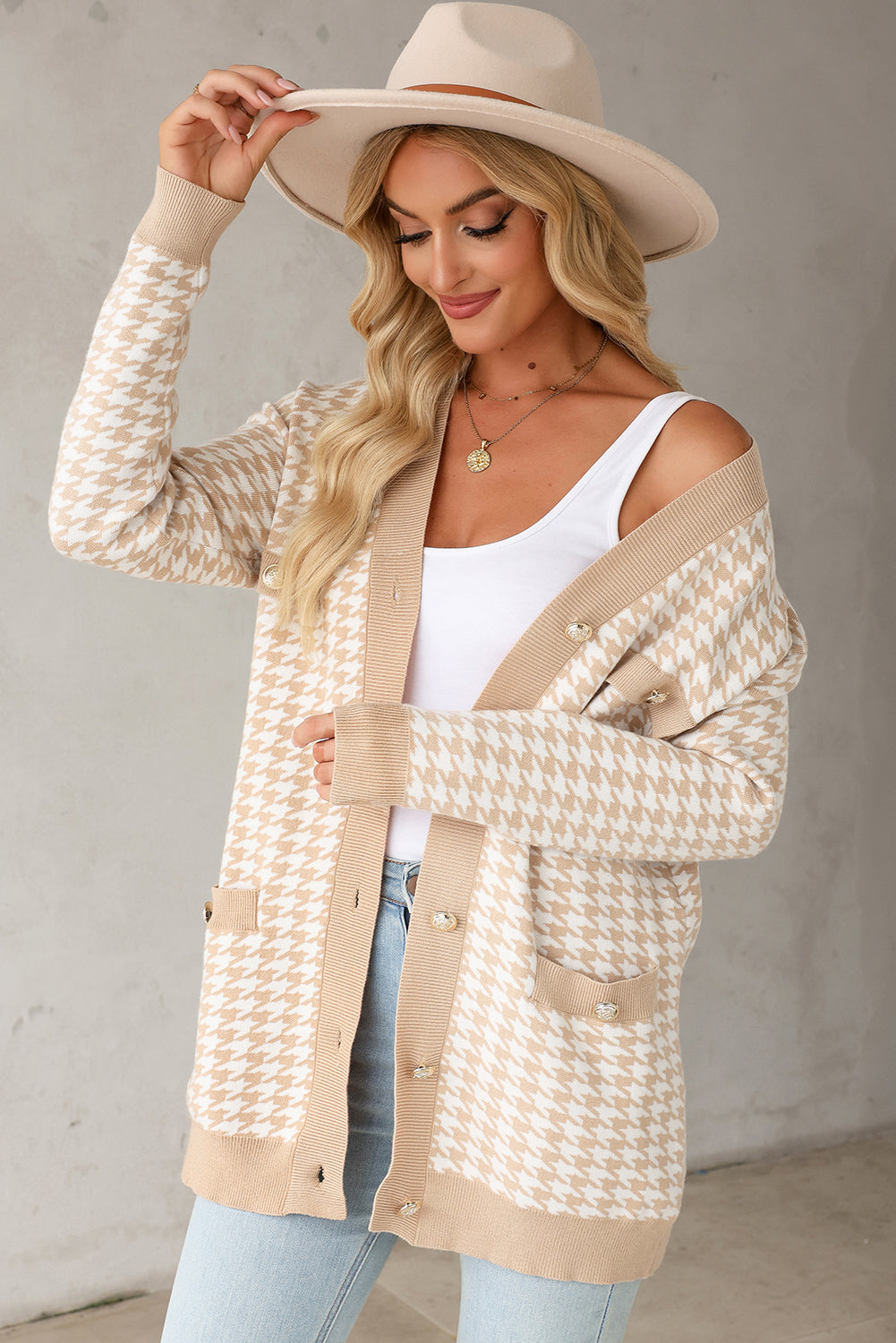 ✨ Luke & Estelle “Classic Chic Houndstooth Cardigan” ✨
