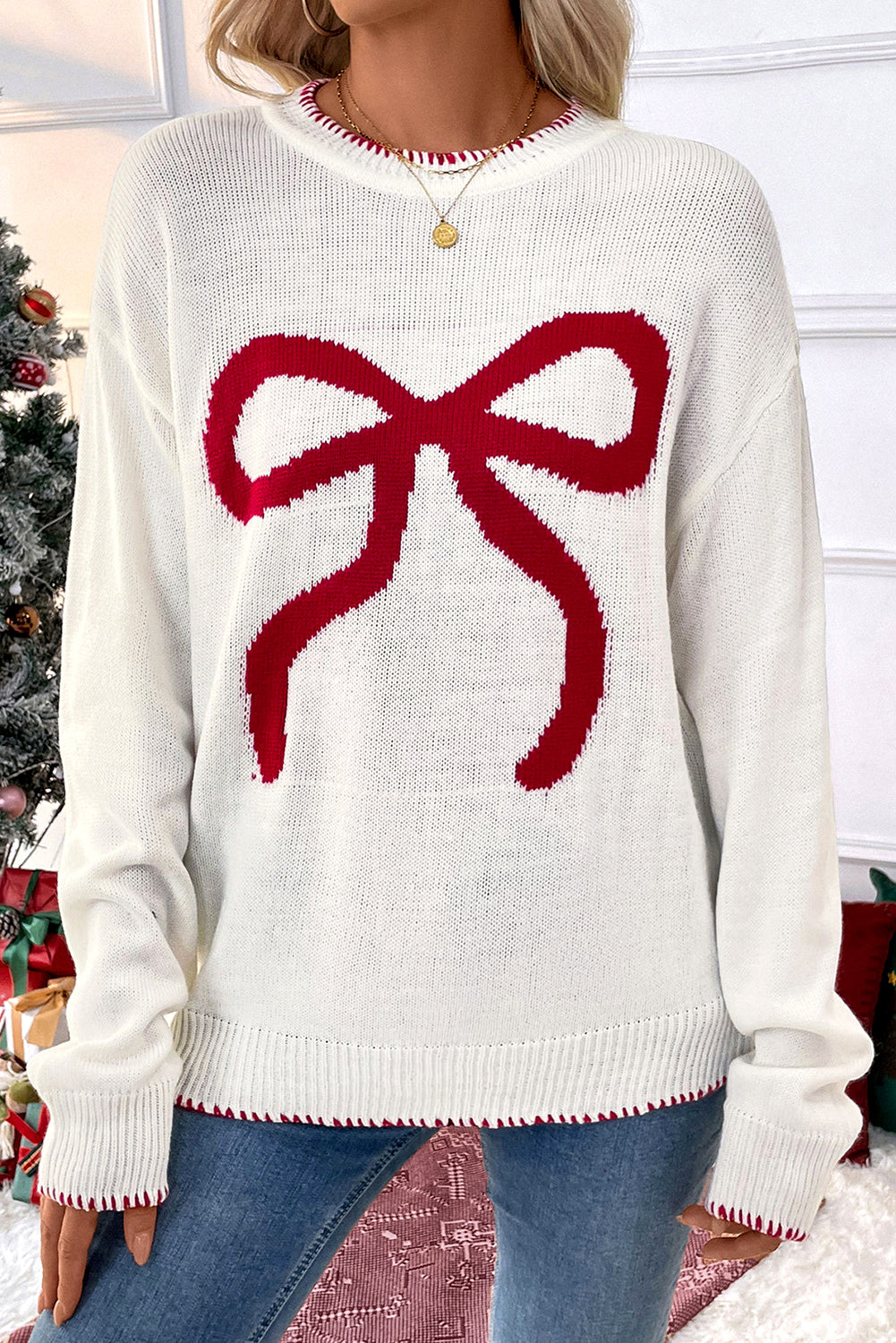 🎀 Luke & Estelle “Wrapped in Joy” Bow Sweater – BHB Boutique EXCLUSIVE 🎀
